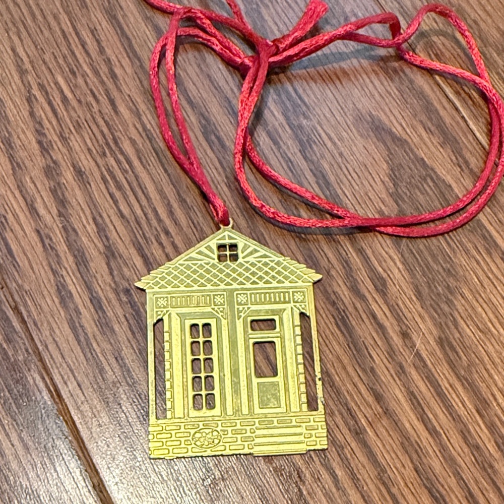 Brass Mignon Faget Shotgun House Christmas Ornament #5 New Orleans
